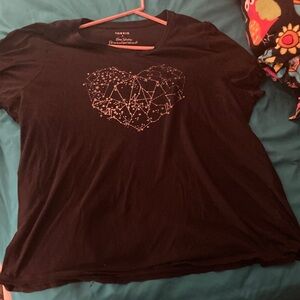Torrid Black Constellation Heart Tee